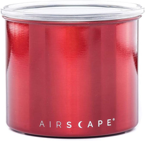 Airscape Edelstahl-Kaffeebehälter 900 ml – Vakuum-Vorratsdose mit patentiertem Deckel – Apfelrot