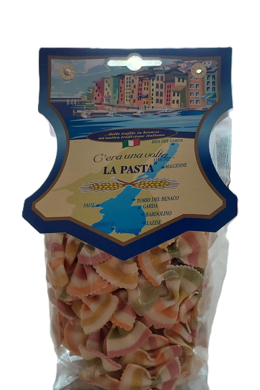 C'era una Volta Farfalle Multicolore 250 g – Bunte italienische Schmetterlingsnudeln mit Spinat, Kurkuma & Roter Bete