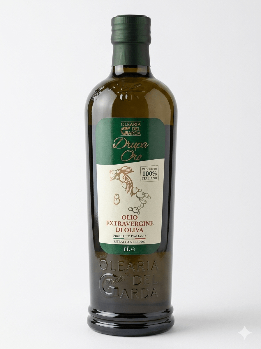 Drupa Oro Natives Olivenöl Extra 1L – 100% Italienisch, Kaltgepresst Olearia del Garda