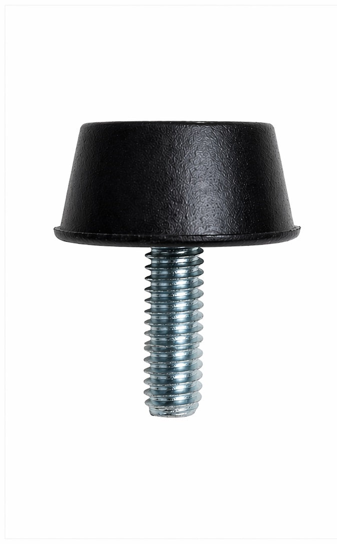 Gerätefuß H 30 mm mit M6 Gewinde L 20 mm Ø 20–23 mm aus Gummi für Induktionsgerät – belastbar 20–40 kg