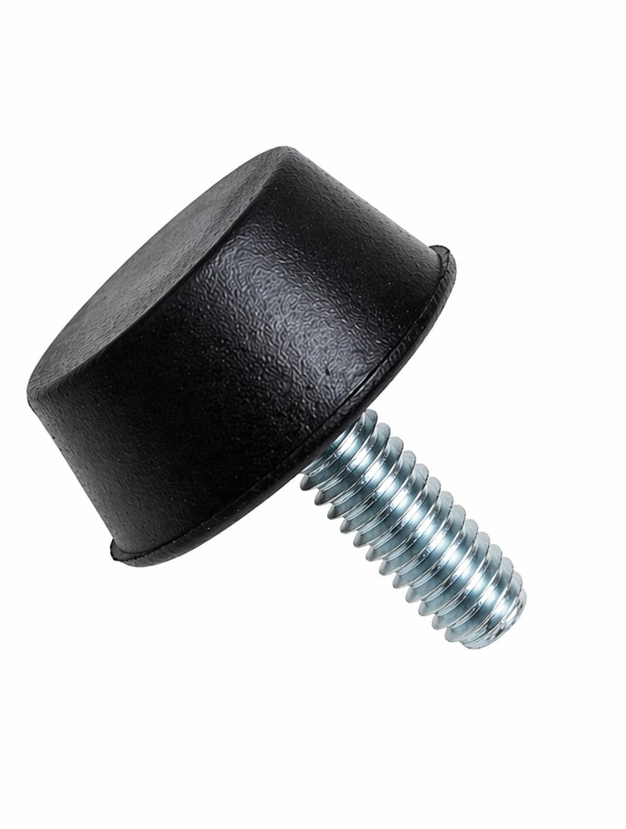 Gerätefuß H 30 mm mit M6 Gewinde L 20 mm Ø 20–23 mm aus Gummi für Induktionsgerät – belastbar 20–40 kg