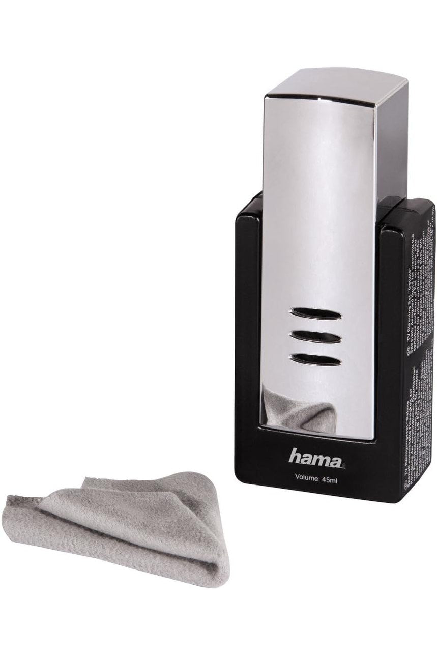Hama Deluxe TV-Reinigungsset 45 ml – Bildschirmreiniger inkl. Mikrofasertuch für TV, Monitor & Displays