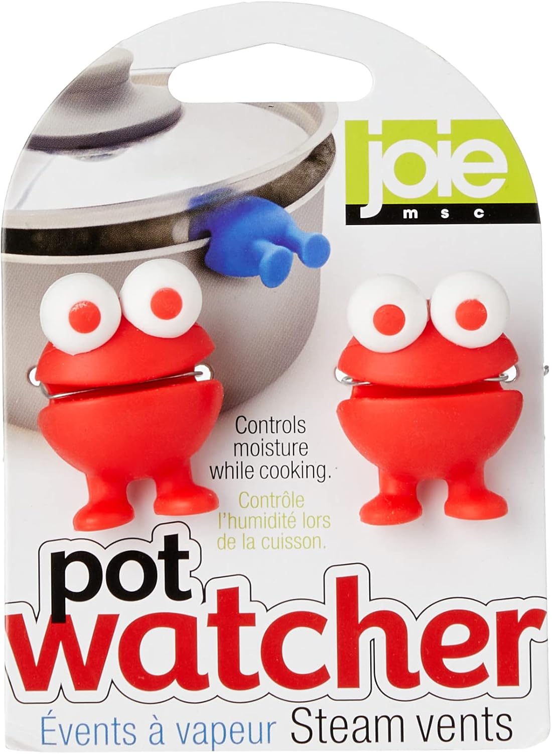 Joie Deckelhalter aus hitzebeständigem Silikon 2er Set | Topfdeckel-Halter | Pot Watcher | farblich sortiert