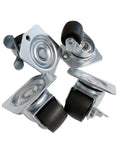Lenkrollen-Set Ø 30 mm – 2 Lenkrollen mit Bremse & 2 ohne Bremse – Plattenbefestigung 61 x 51 mm