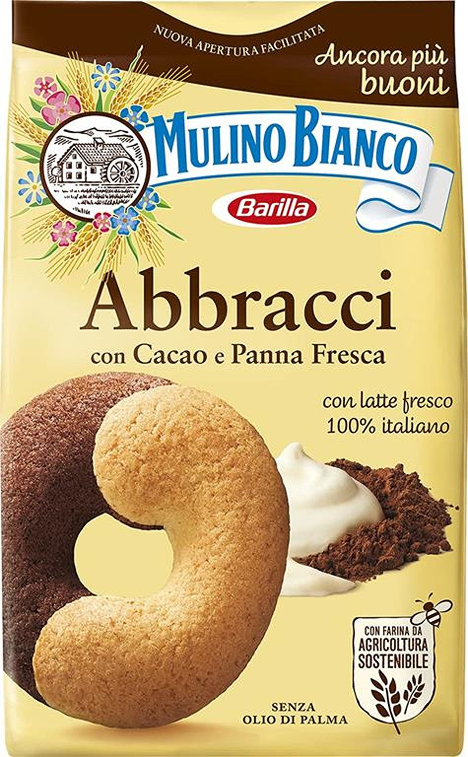 Mulino Bianco Abbraci Kekse mit Sahne und Kakao