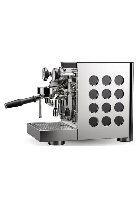 Rocket Espresso Appartamento TCA Chrom / Schwarz – Premium Zweikreis-Siebträgermaschine mit E61 Brühgruppe