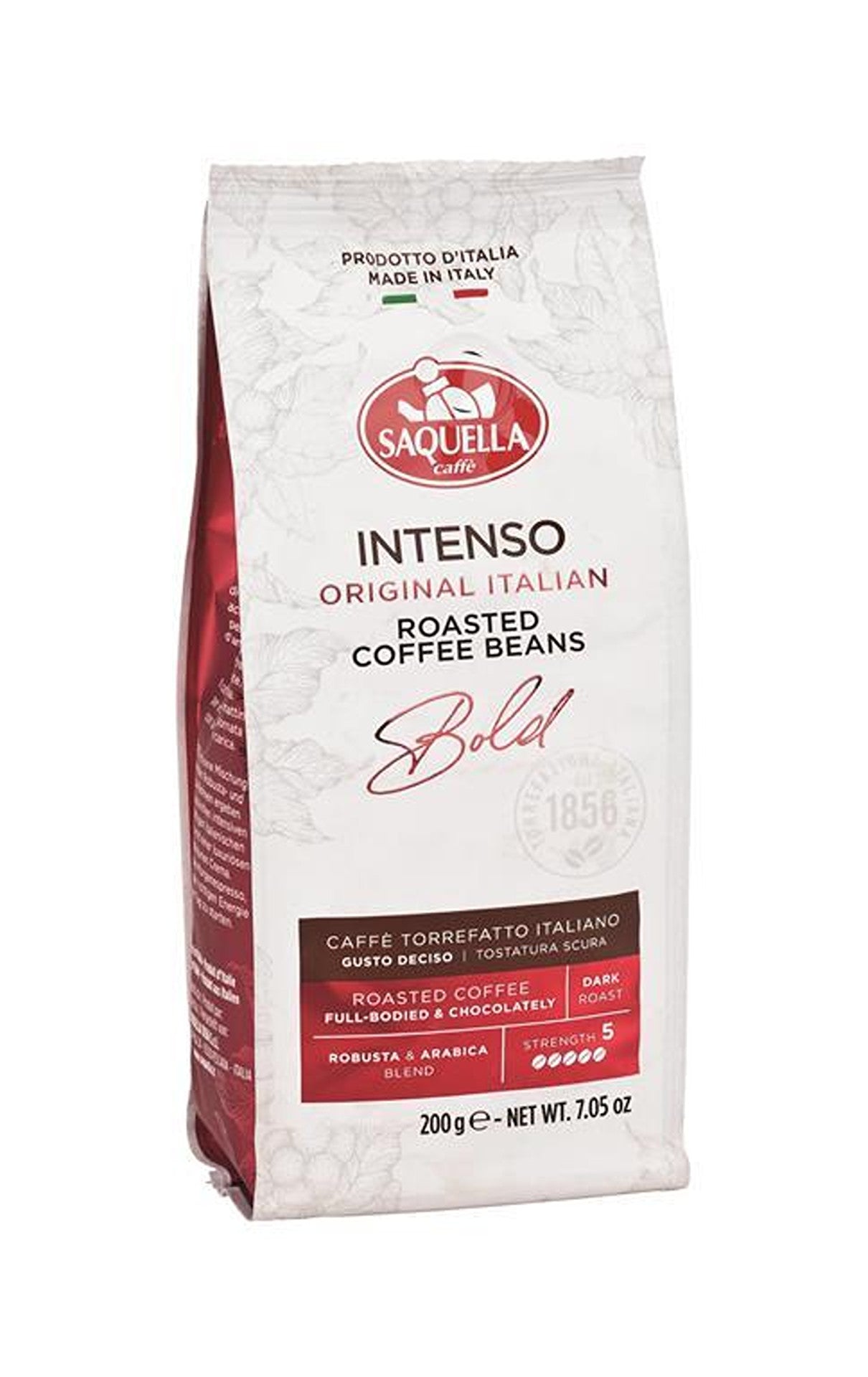 Saquella Espresso Intenso - 200 g Ganze Bohne - intensiv - Schokoladennote