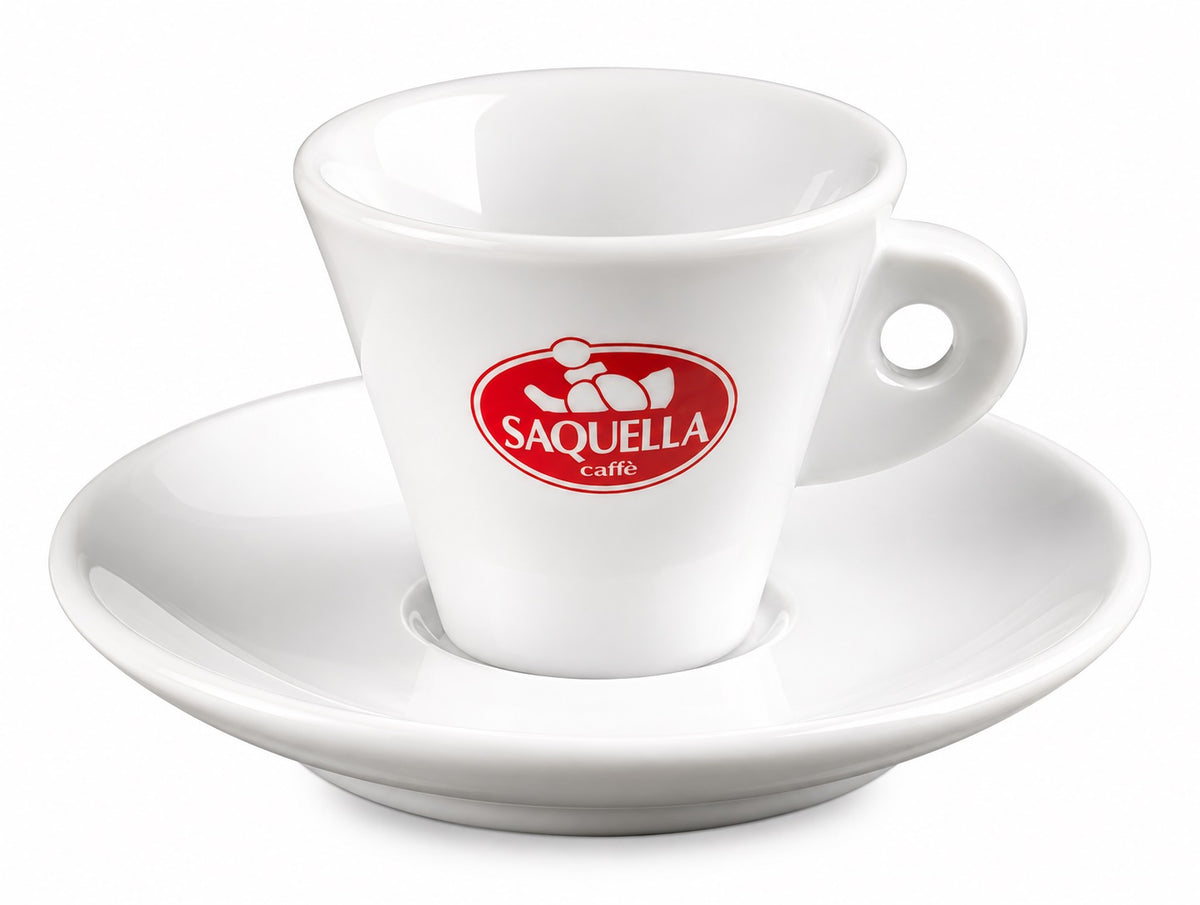 Saquella Cappuccinotasse mit Unterteller Porzellan für Zuhause Barista