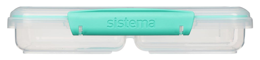 Sistema to Go Multi Split Frischhaltedose, transparent, mit farbigen Clips, 820 ml , grün