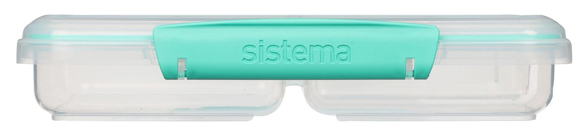 Sistema to Go Multi Split Frischhaltedose, transparent, mit farbigen Clips, 820 ml , grün
