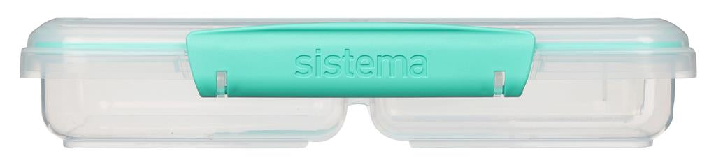 Sistema to Go Multi Split Frischhaltedose, transparent, mit farbigen Clips, 820 ml , grün