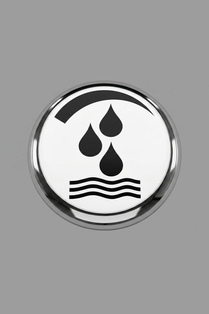 Symbol Wasser Ø 50 mm | ID Ø 39 mm | Chrom Kunststoff | Für Pavoni u.a.