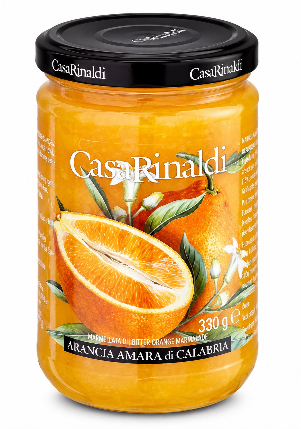 Casa Rinaldi Konfitüre aus Bitterorangen 330 g – Italienische Orangenmarmelade mit Tarocco-Orangen – Fruchtaufstrich aus 66 % Früchten