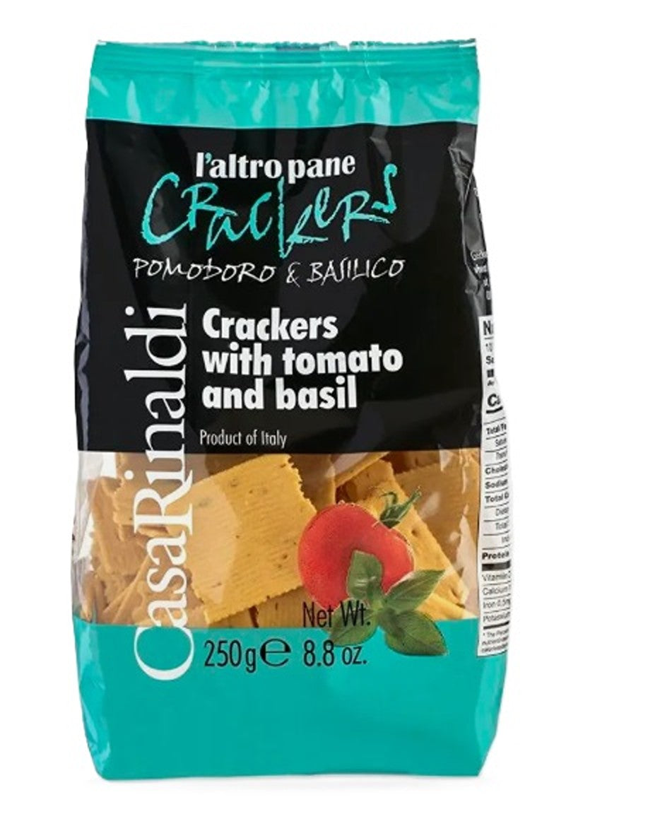 Casa Rinaldi Italienische Crackers mit Tomate & Basilikum – Knuspergebäck - 250 g