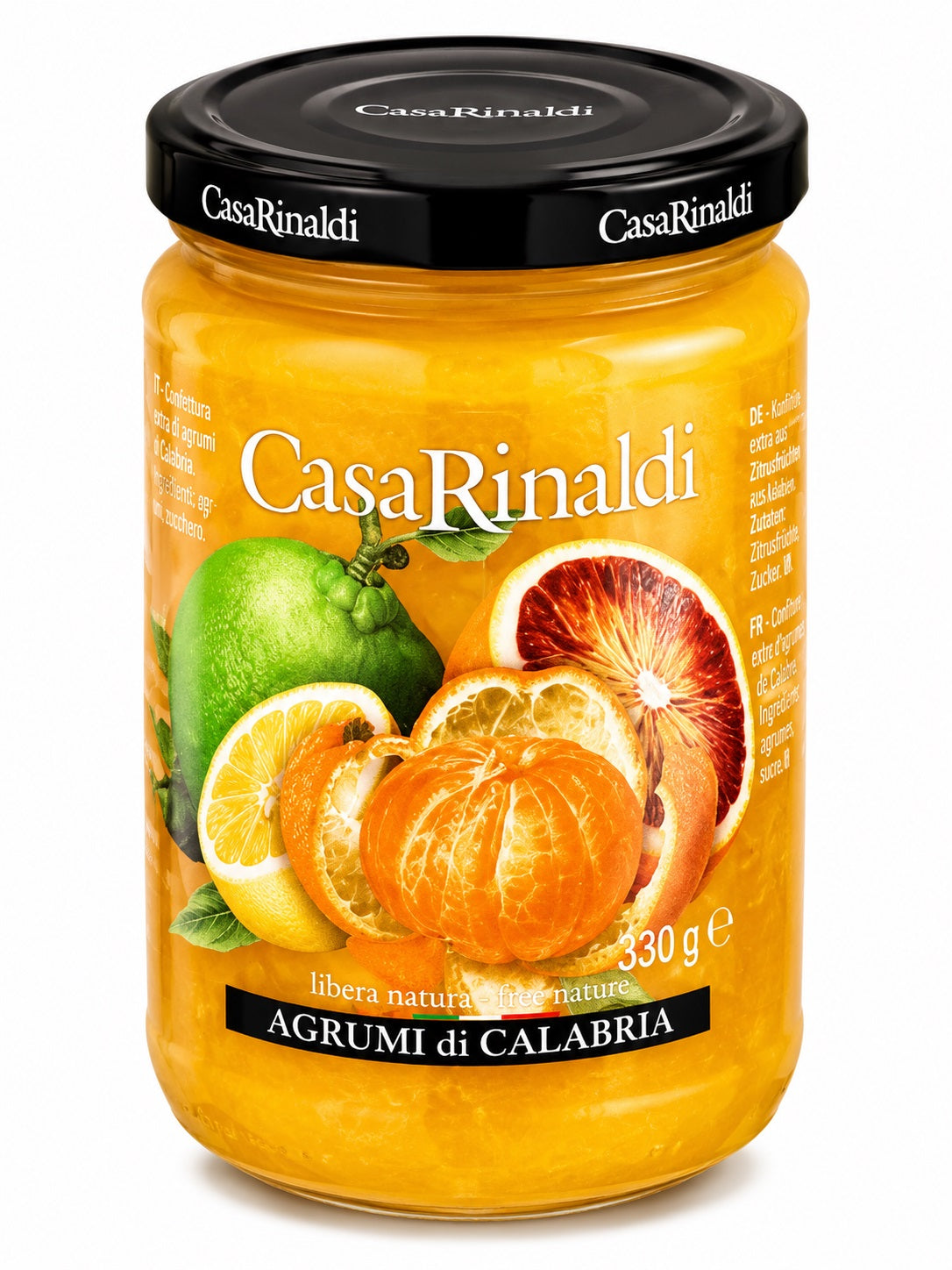 Casa Rinaldi Zitrusfrüchte-Mix aus Kalabrien 330 g – Italienische Fruchtzubereitung mit bis zu 80 % Früchten
