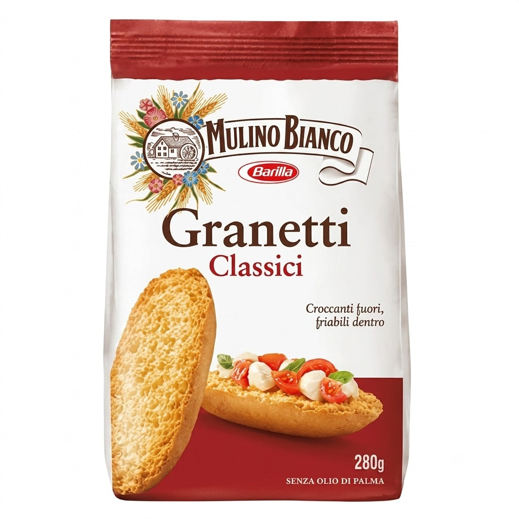 Mulino Bianco Granetti Classici 280 g – Knusprige italienische Brotchips mit Olivenöl