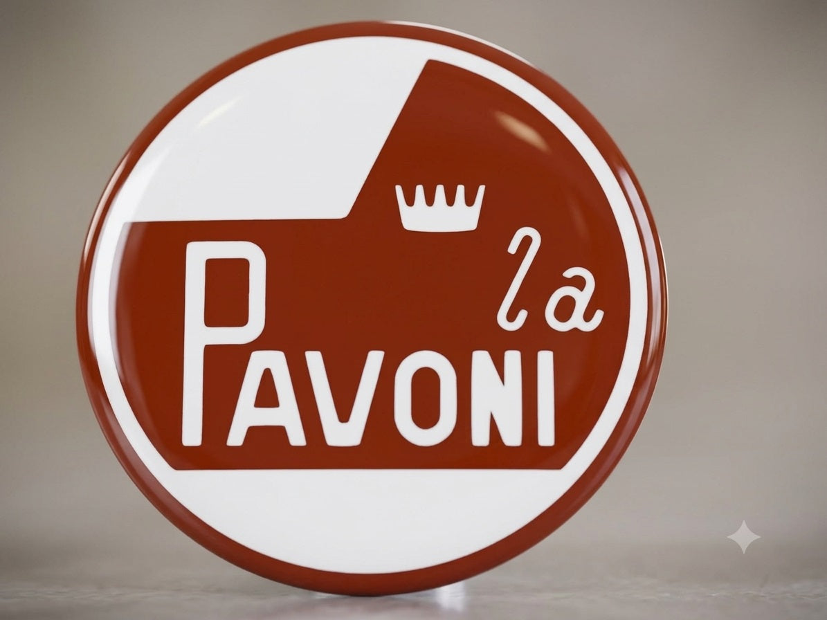 Pavoni Logo Aufkleber für PAVONI Espressomaschinen – Original Ersatzlogo zum Aufkleben