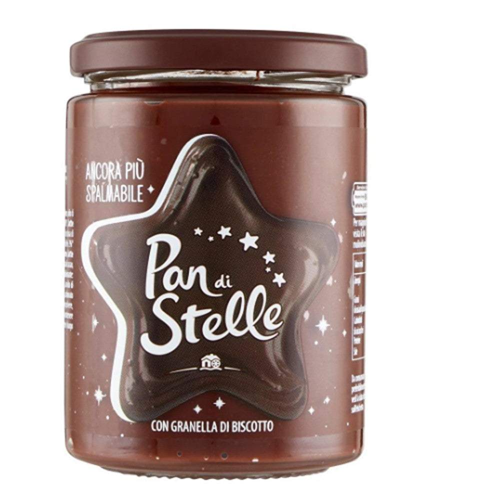 Mulino Bianco Pan di Stelle Haselnusscreme mit Keksstückchen – Cremiger Brotaufstrich - 380 g