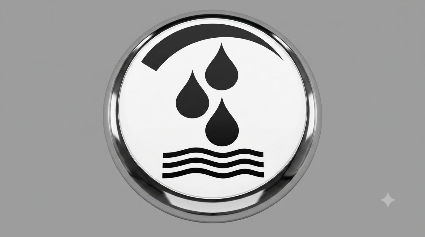 Symbol Wasser Ø 50 mm | ID Ø 39 mm | Chrom Kunststoff | Für Pavoni u.a.